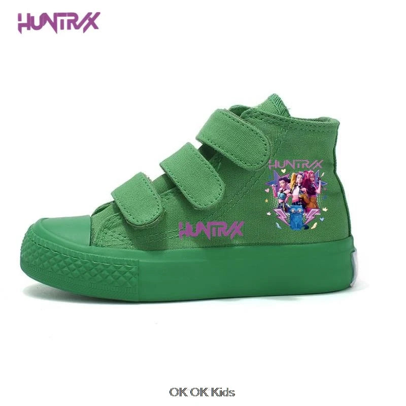 Hot KPop Demon Hunters Rumi Children's Canvas Shoes High-Top For Girl Kids Sneakers Breathable Sports Shoes Student Tennis Shoes