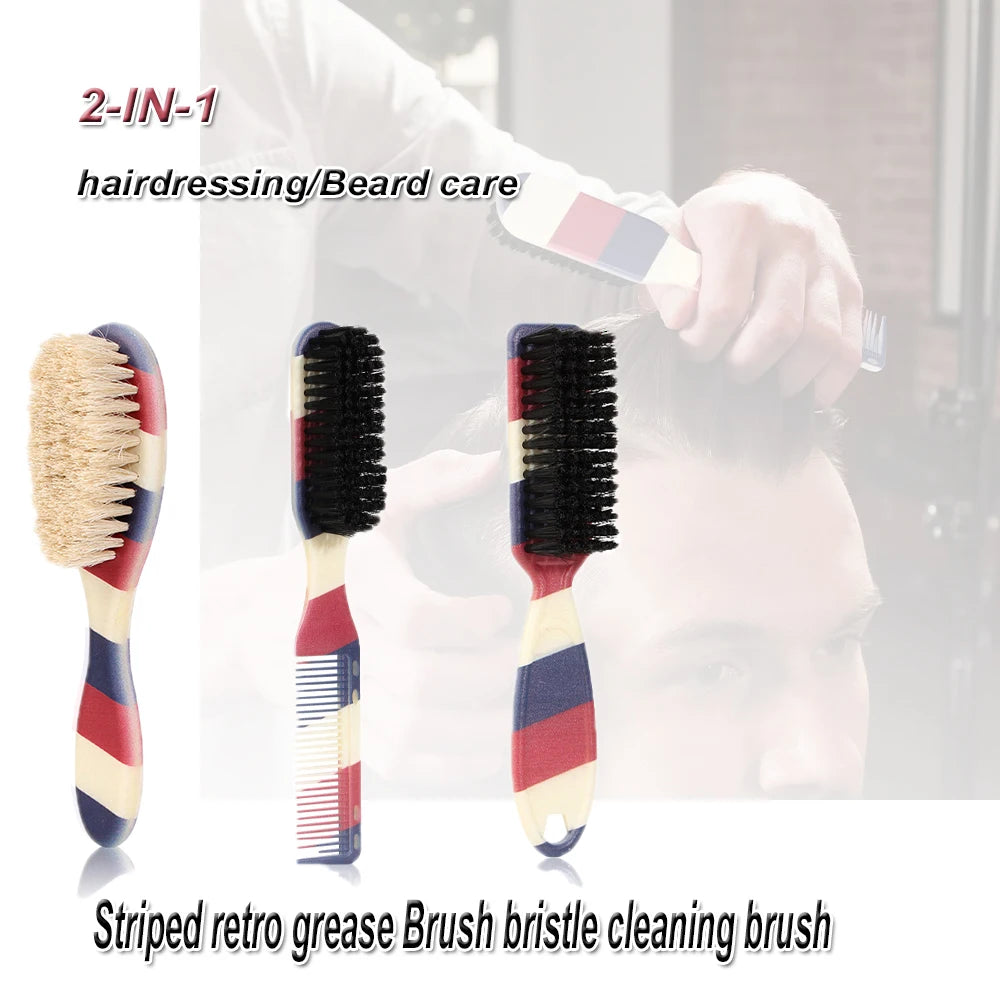 3 Pieces Portable Barber Fade Brush Set Barber Blade Cleaning Brush Clipper Brush Hair Styling Brush for Men Salon Hair Cutting
