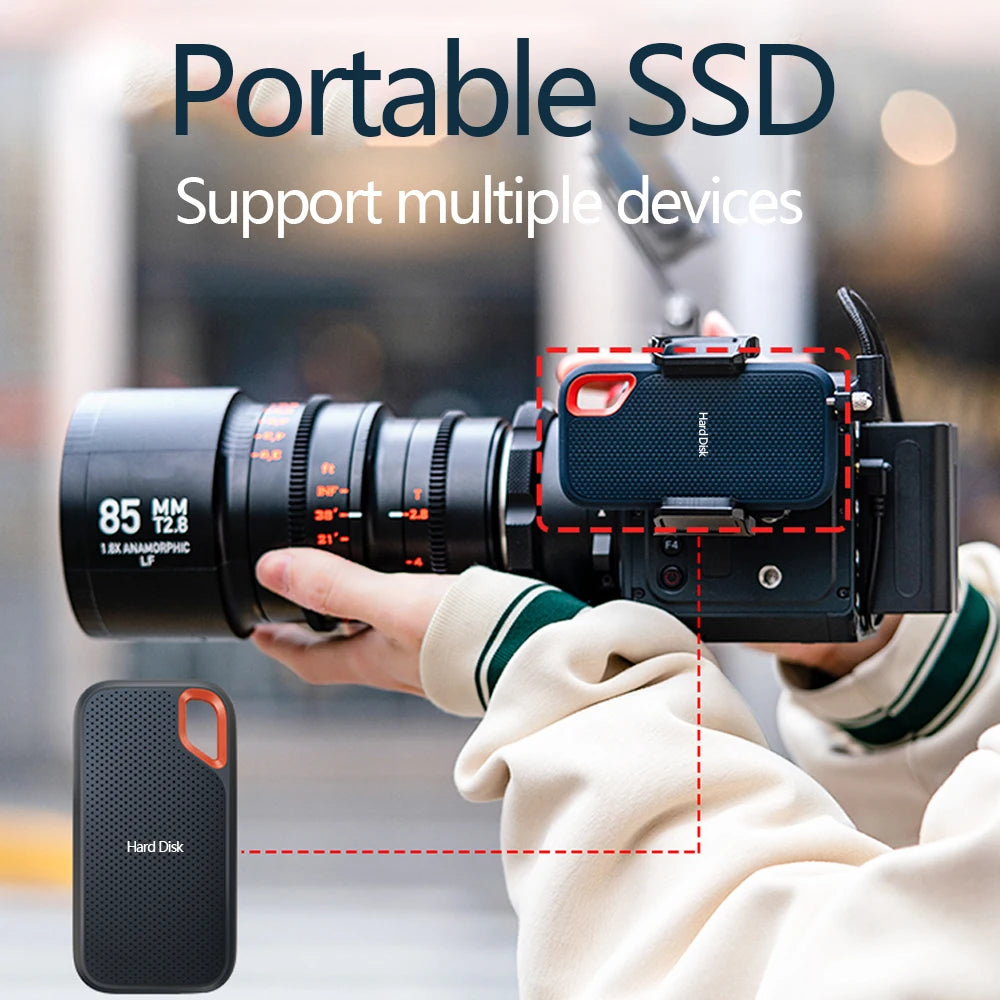 128TB Rugged External Hard Disk USB3.2 High-Speed Solid Hard Drives Portable Data Storage Drive for Laptop/PC Shock-Resistant