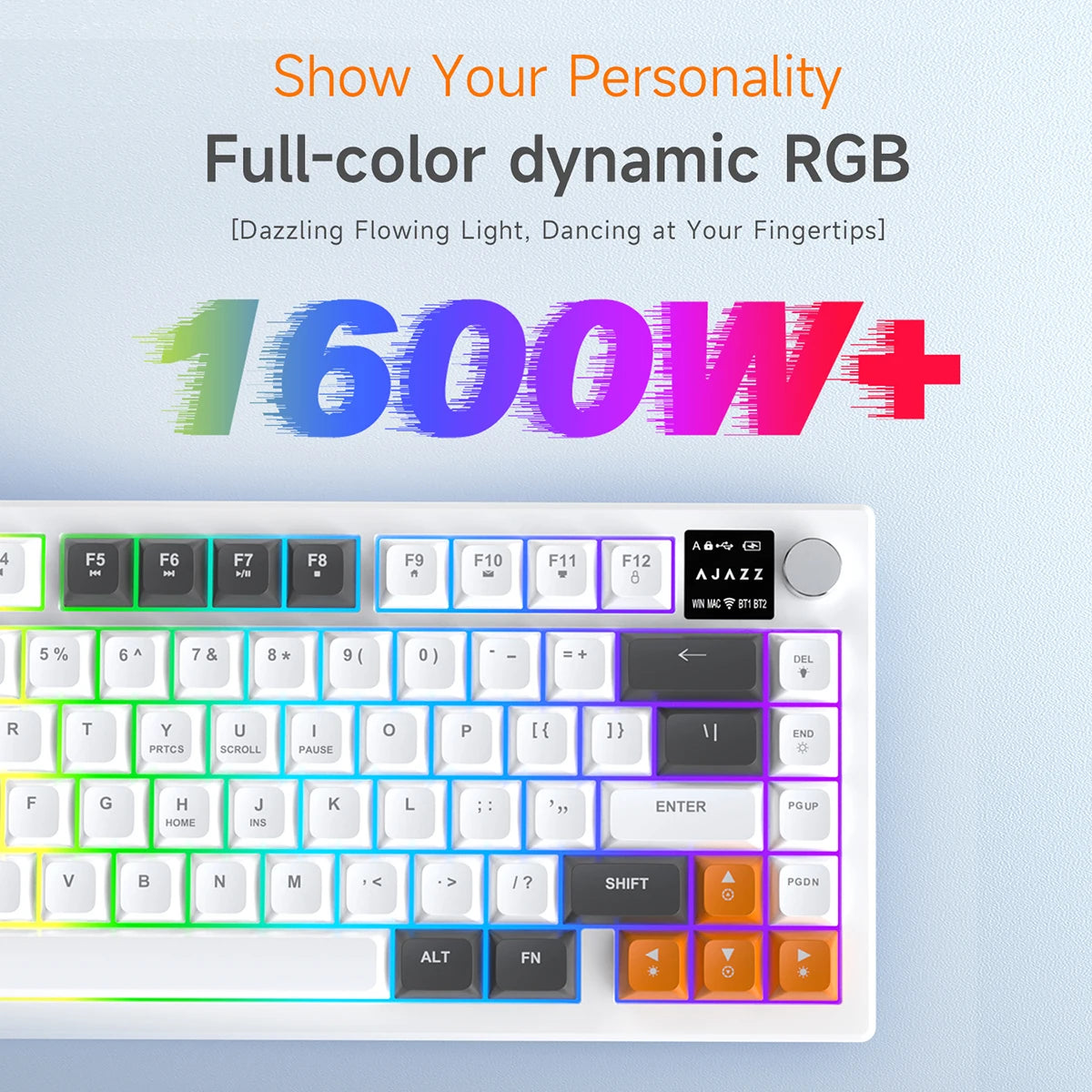 AJAZZ AF82 Office Low Profile Keyboard RGB Wired/Wireless Gaming Keyboard 75% Layout 82 keys 4000mAh Battery for Win/Mac
