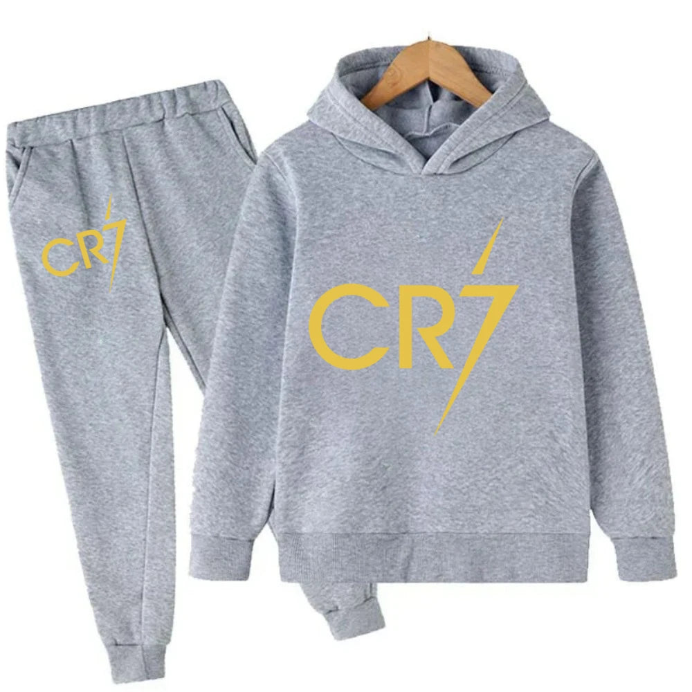 3-12 Years Kid's Clothes Hoodie +Pants Suit 2pcs Set Boy Tracksuit Spring Autumn Sweatshirt Set Football CR7 Children Sportsuit