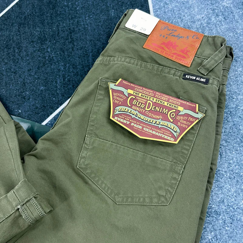 Heavy cotton straight leg casual pants men's American vintage to do old washed cargo pants