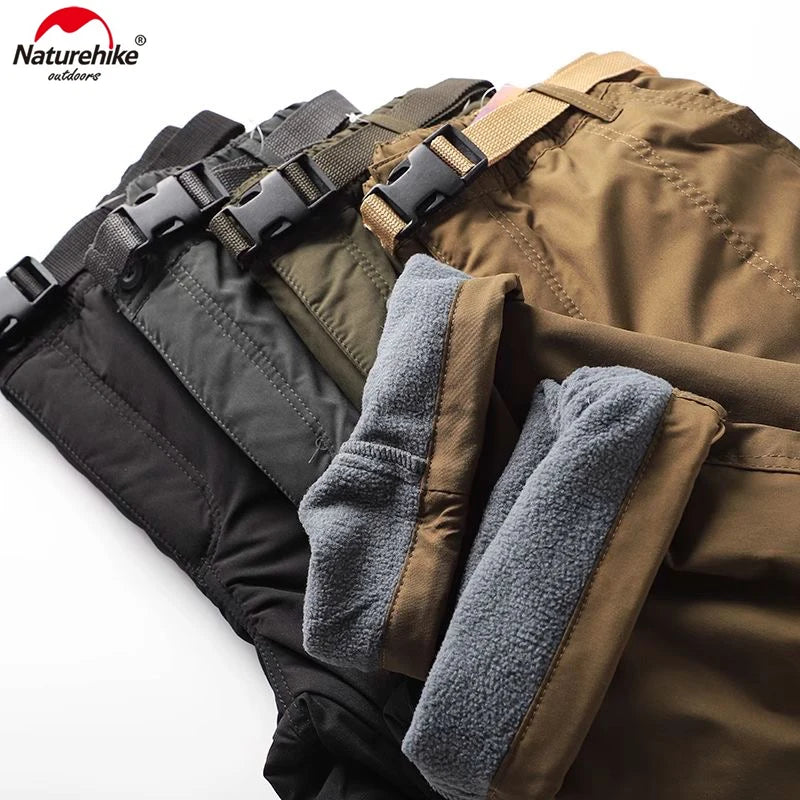Naturehike Tooling Pants Thick Waterproof Fleece Cargo Pants Men Women Outdoor Multi-pockets Loose Straight Overall Trousers