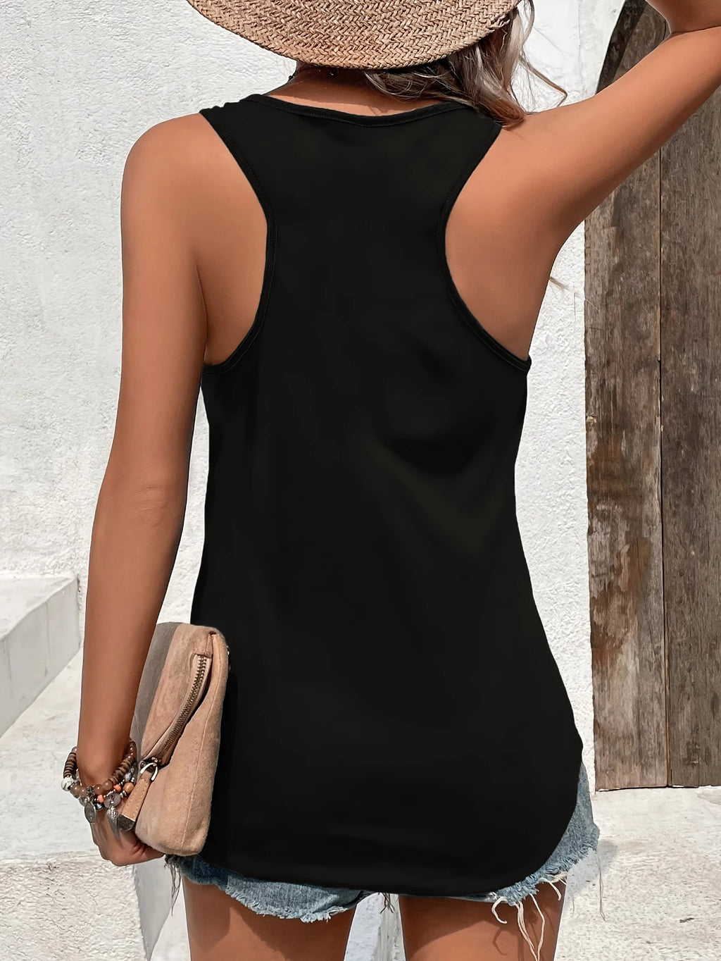 printed Summer women's loose and personalized dream catcher mesh printed vest top T-shirt comfortable sleeveless