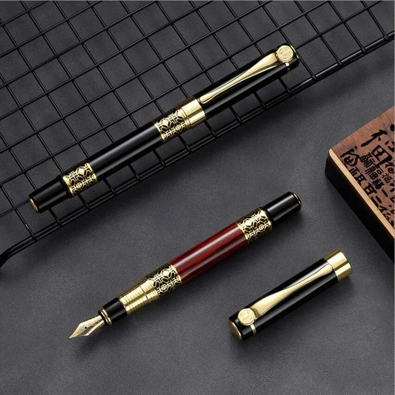 Retro Metal Fountain Pen F Nib Classic Design with Converter High Quality For Business Writing Office School Supplies Stationery