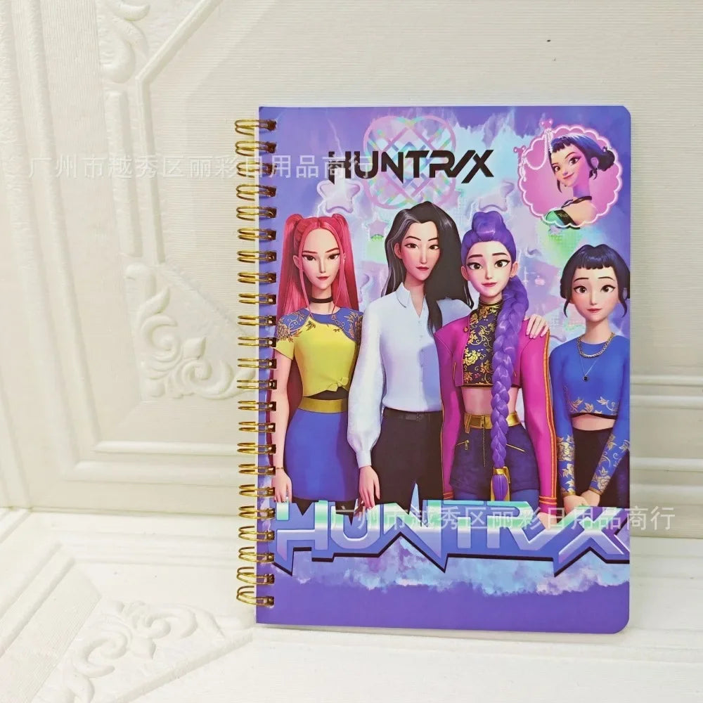 2026 New Kpop Demon Hunters Huntrix Saja Notebook Rumi Mira Zoey Anime Stationery Supplies Back To School Gifts 15*20.2cm