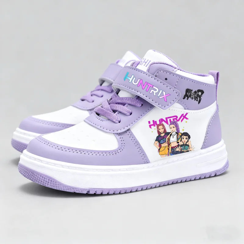 KPop Demon Hunters Kids Sneakers Girls Casual Shoes Children's Cute Cartoon Toddler Student Running Sports Shoes Size 26-37