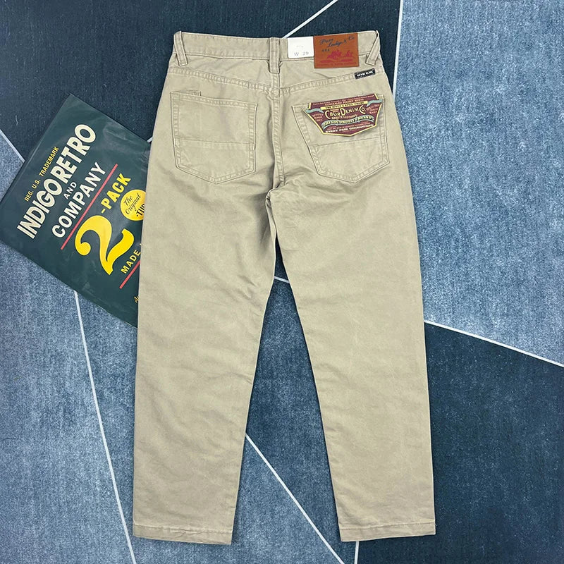 Heavy cotton straight leg casual pants men's American vintage to do old washed cargo pants