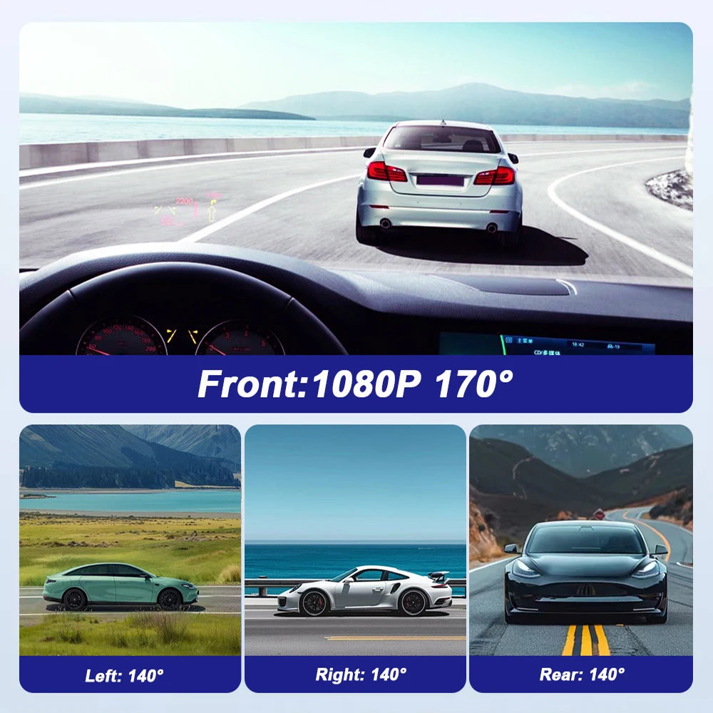 4 Channel Dash Cam wifi dashcam for car dvr Video Recorder Night Vision 24H Parking Monitor Black Box 360° Car Recording Camera