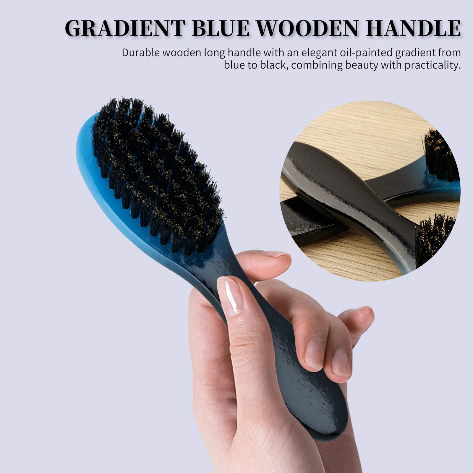 1pcs Boar Bristle Beard Brush Comb Wood Handle Hair Brush for Men's Mustache Shaving Comb Face Massage Facial Hair Cleaning