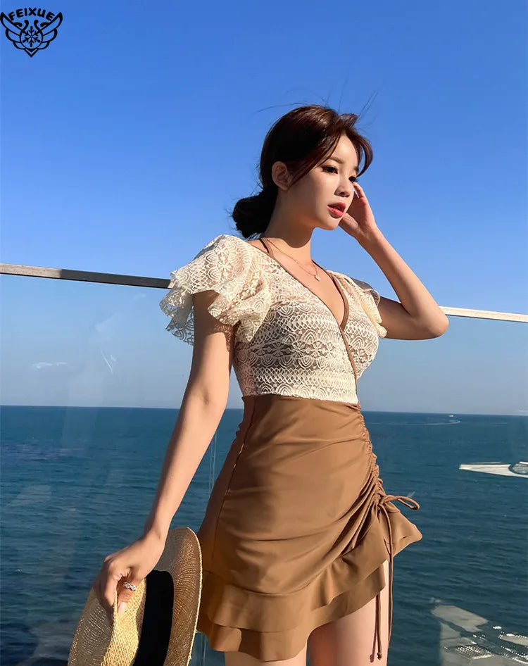 Retro Fre Sle Women's One-Piece Swimsuit Bikini for Vaion Thermal Spa Slimming Design Casual Swimwear Ort Sve Hot Spring Resort