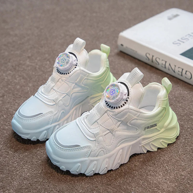 Autumn Leather Fashionable Sports and Leisure Shoes for Students, Anti Slip and Breathable Children's Shoes,Dad Shoes kids shoes