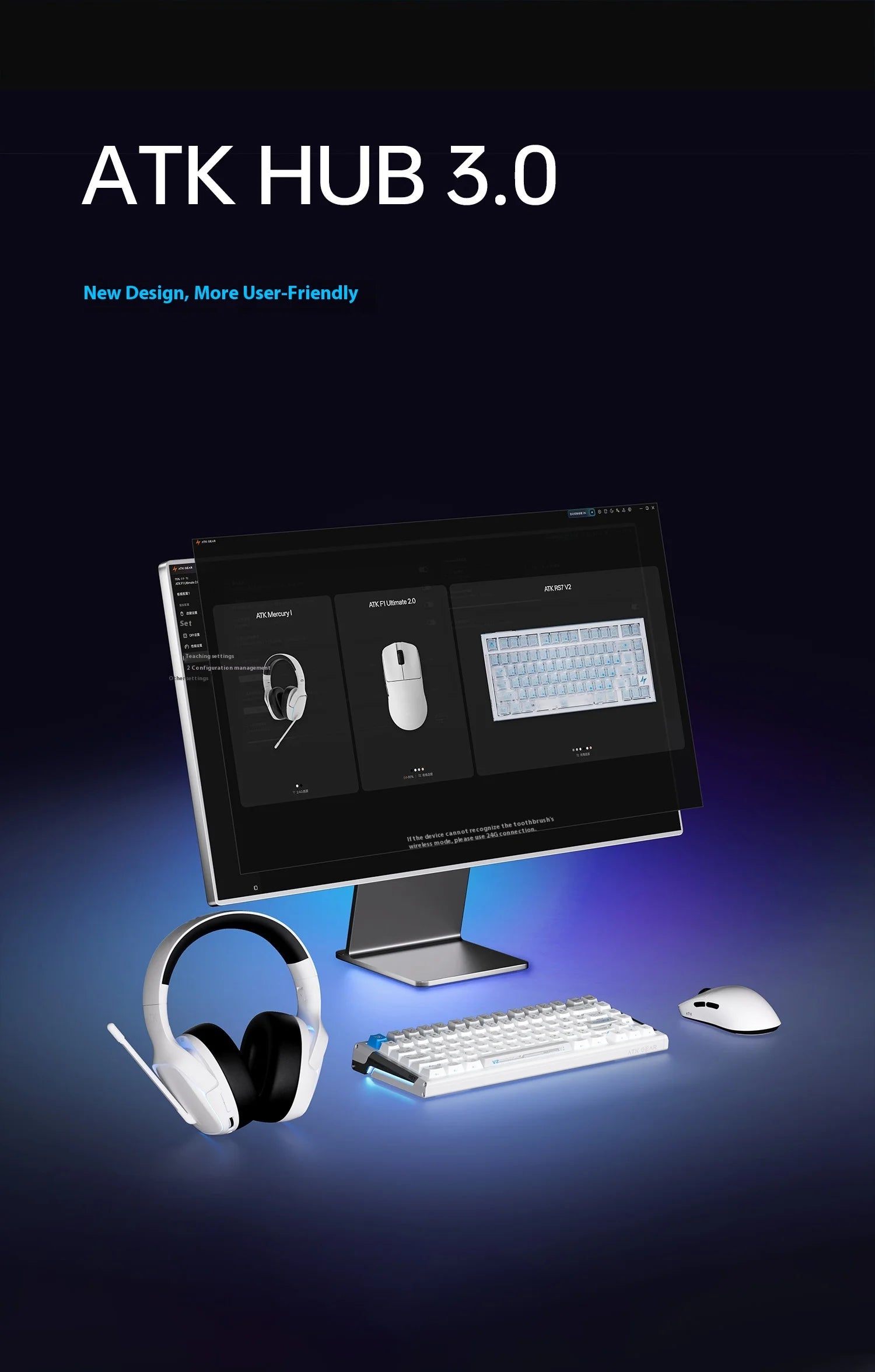 ATK F1 V2 Ultra MAX Gaming Mouse Wireless Tri-mode PAW3950 Double 8k Lightweight Ergonomics Esports Mouse Custom PC Accessory