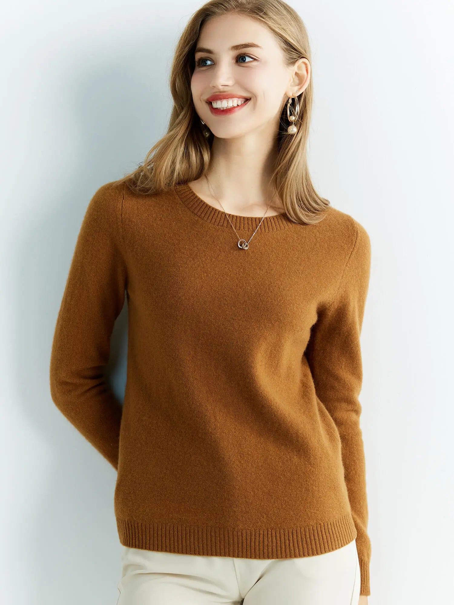 Knitwears Wool Sweaters 100% Merino Wool Knitted Cashmere Sweater Women Spring O-Neck Knit Pullovers Jumpers Clothing Top Female