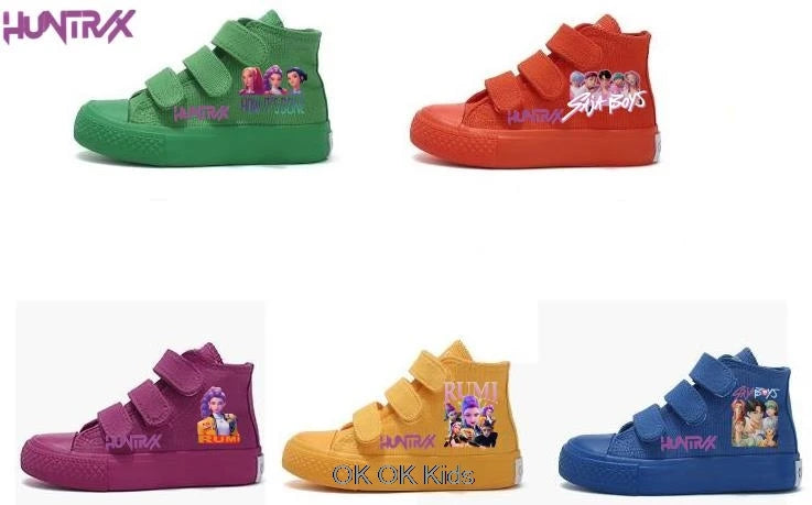 Hot KPop Demon Hunters Rumi Children's Canvas Shoes High-Top For Girl Kids Sneakers Breathable Sports Shoes Student Tennis Shoes