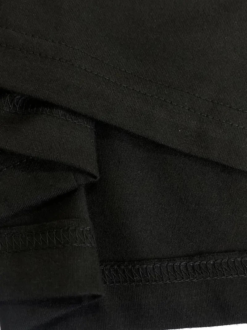 Ladies' spring and summer casual loose plus size bee bow pattern printed round neck short sleeved T-shirt dress