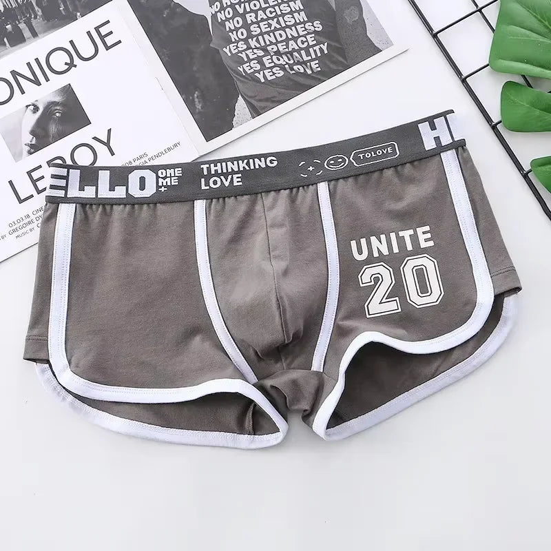 1/3pcs Men Underwear Sports Boxer Shorts Cotton Solid Color Sexy Panties Fashion Breathable  Comfortable Underpants man U Convex
