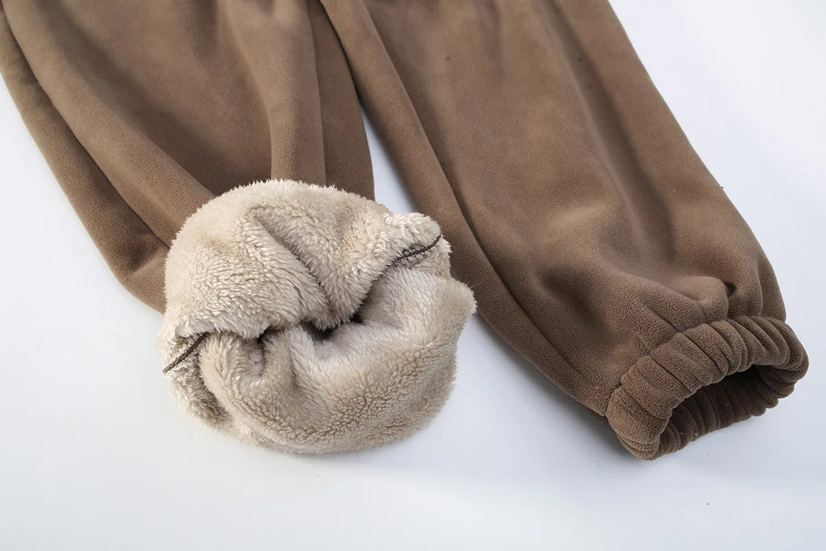 Men's Flece Lined Pants Thermal Winter Trousers Thickened Sherpa Fleece Joggers Sweatpants for Men Large Size Men's Clothing 8XL