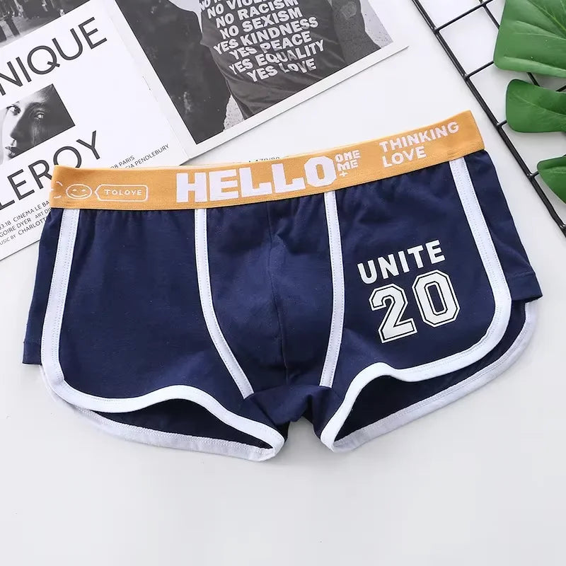 1/3pcs Men Underwear Sports Boxer Shorts Cotton Solid Color Sexy Panties Fashion Breathable  Comfortable Underpants man U Convex