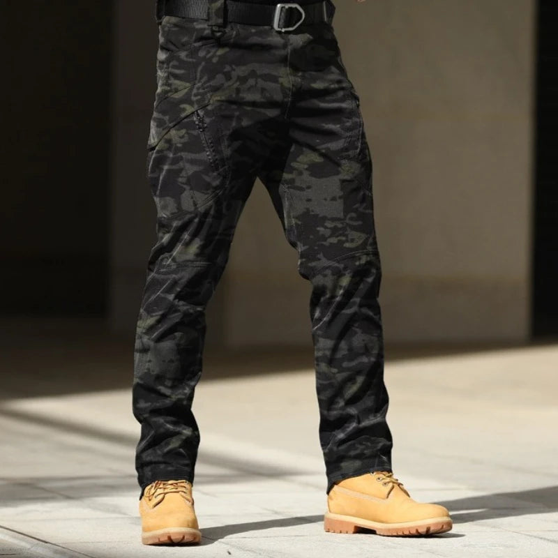 Men's Fleece Lined Winter Warm Tactical Pants Waterproof Hiking Casual Thermal Work Cargo Pants Insulated Skiing Outdoor Sports