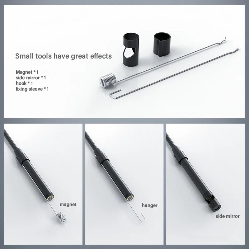 3 In 1 Automotive Boroscope Camera 1080p HD 8mm Industrial Inspection Endoscope Camera Pipeline Car Engine Probe For OTG Android