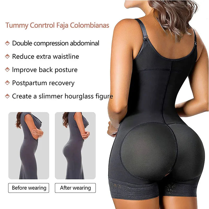 AfruliA High Compression Shapewear Tummy Control Full Body Shapers Waist Trainer Bodysuits Butt Lifter Fajas Colombianas Girdles