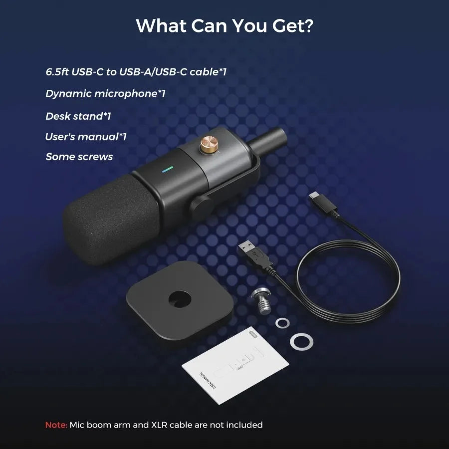 NearStream Dynamic XLR USB Mic Desktop Professional Microphone Plug-and-Play for Gaming Studio Streaming Podcast Recording pc