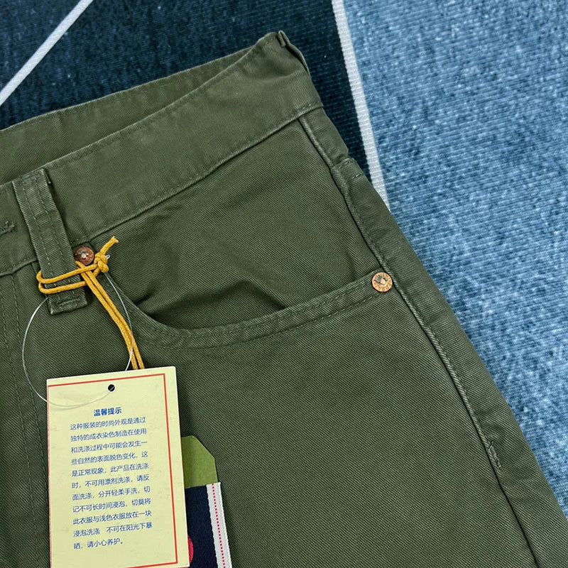 Heavy cotton straight leg casual pants men's American vintage to do old washed cargo pants