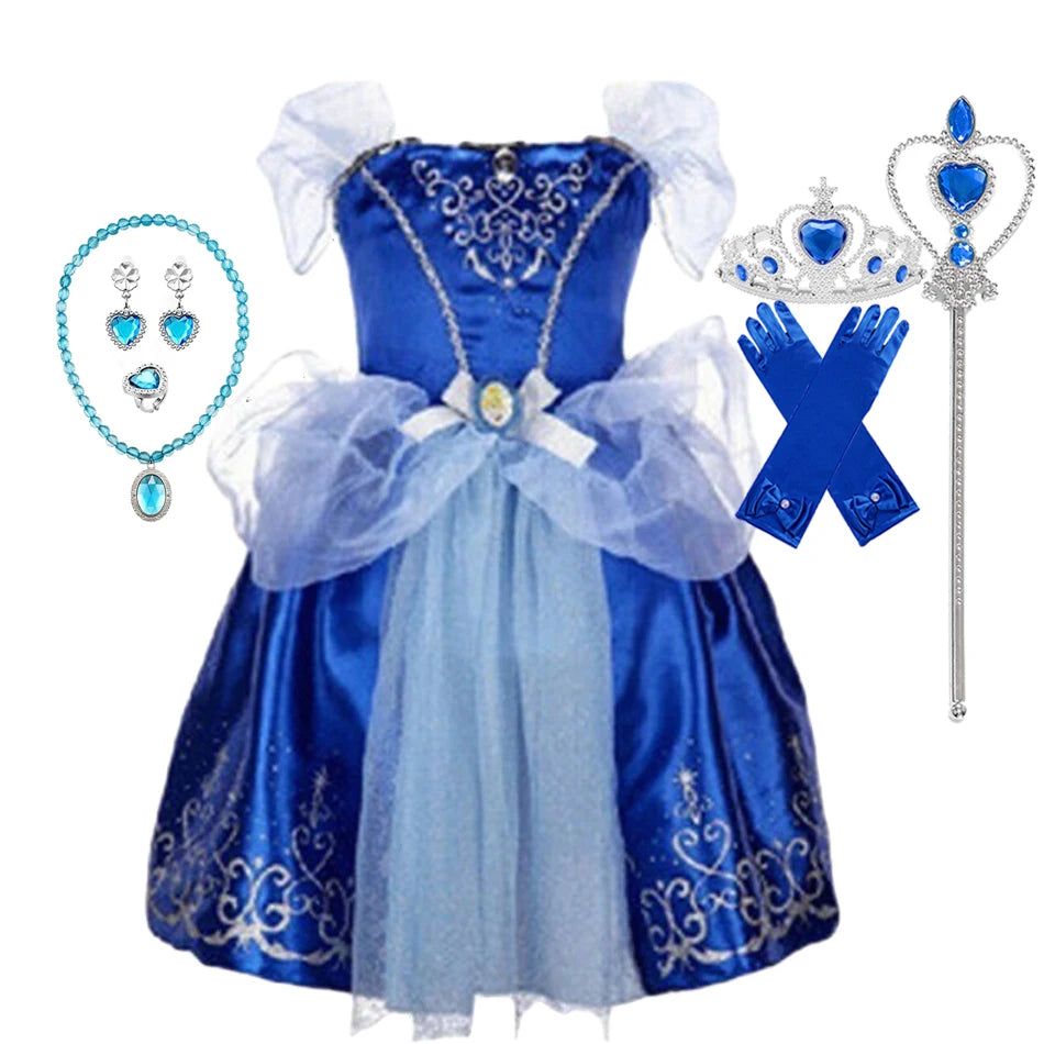 Summer Princess Costume Party Fancy Flower Vestido New 2025 Christmas Birthday Carnival Dress Up Rapunzal Belle Disguise Frock