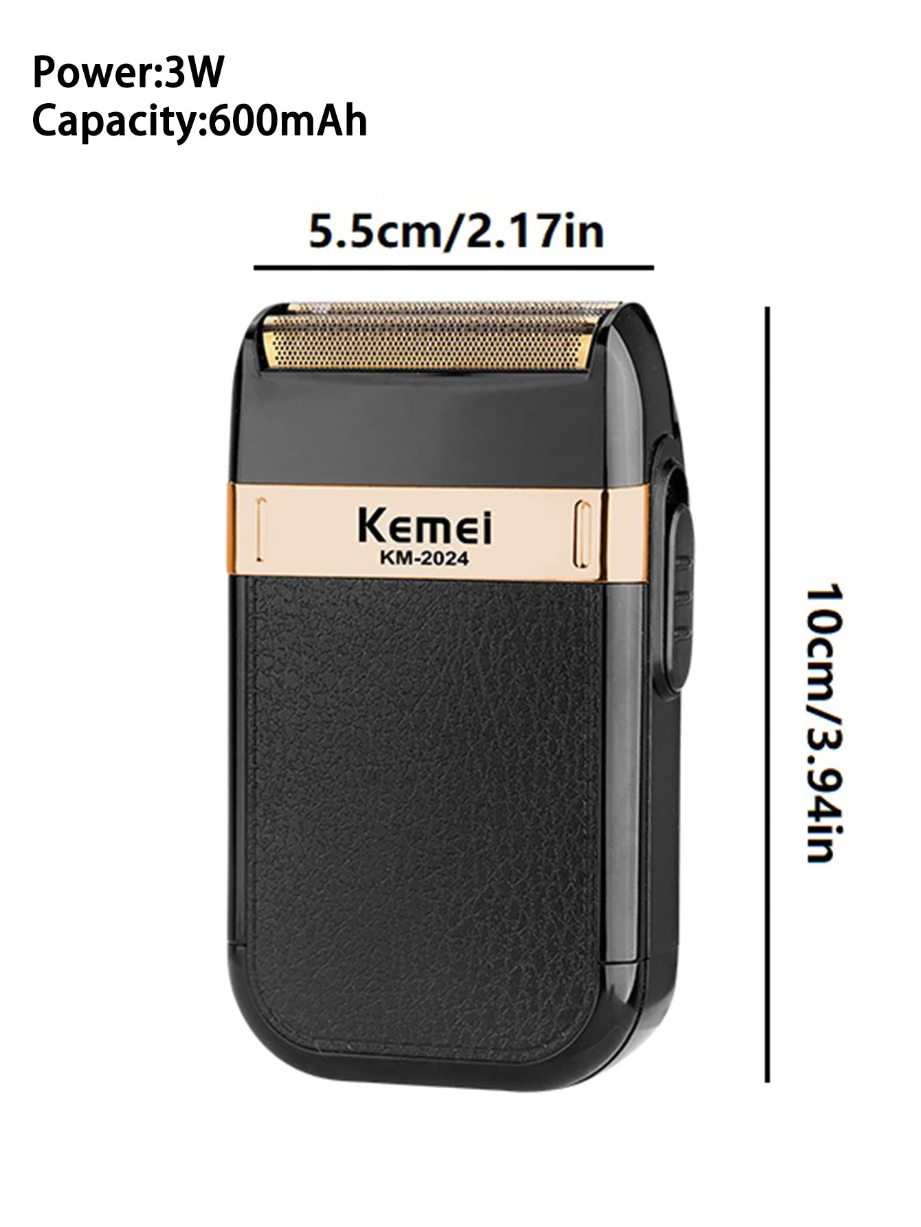KEMEI Men's electric shaver, reciprocating double-blade head, rechargeable professional electric shaver for home use. KM-2024
