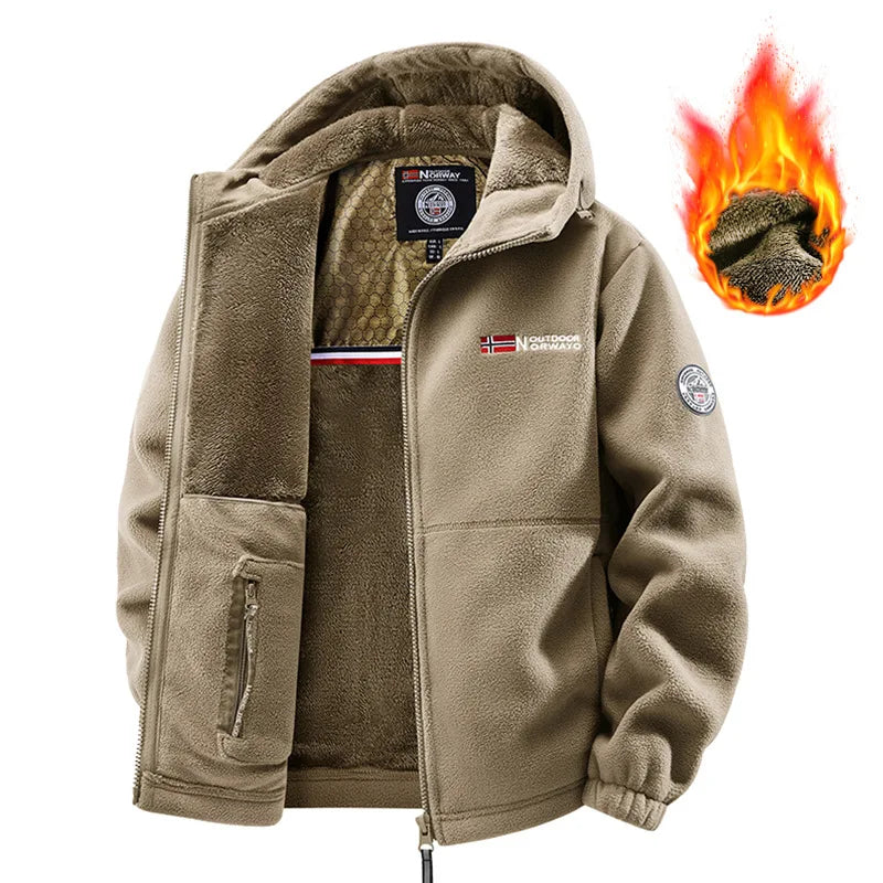 Winter New Fashion Trend Retro Sports Thick Warm Lamb Wool Jacket Men's Casual Loose Comfortable High-Quality Plus Size Jacket