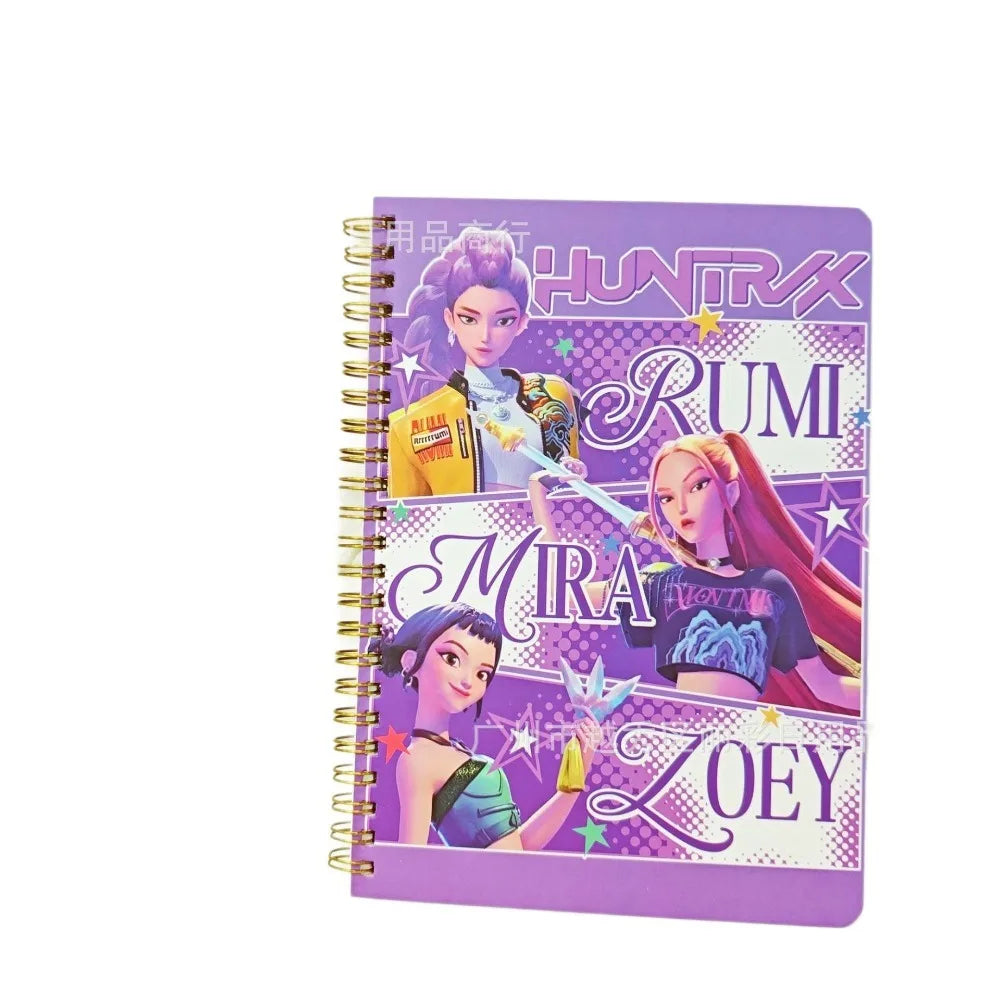 2026 New Kpop Demon Hunters Huntrix Saja Notebook Rumi Mira Zoey Anime Stationery Supplies Back To School Gifts 15*20.2cm