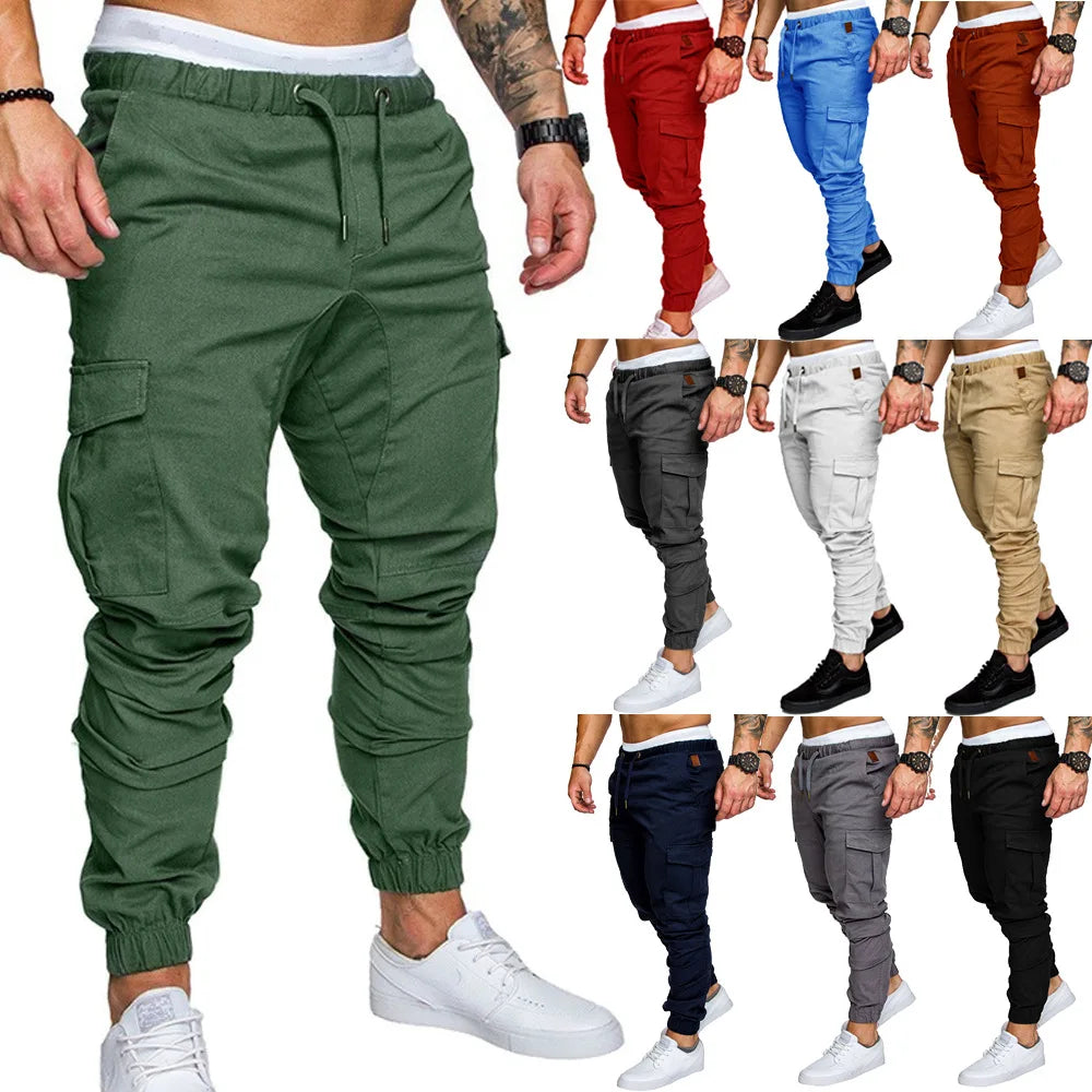 2025 new men's workwear pants, European and American men's loose straight casual pants, men's workwear pocket pants S-XXXL