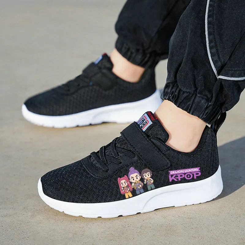 New KPop Demon Hunters Children's Sneakers Mesh Casual Sport Basketball Shoes Girls Gift Kids Shoes Student Outdoor Shoes 28-40
