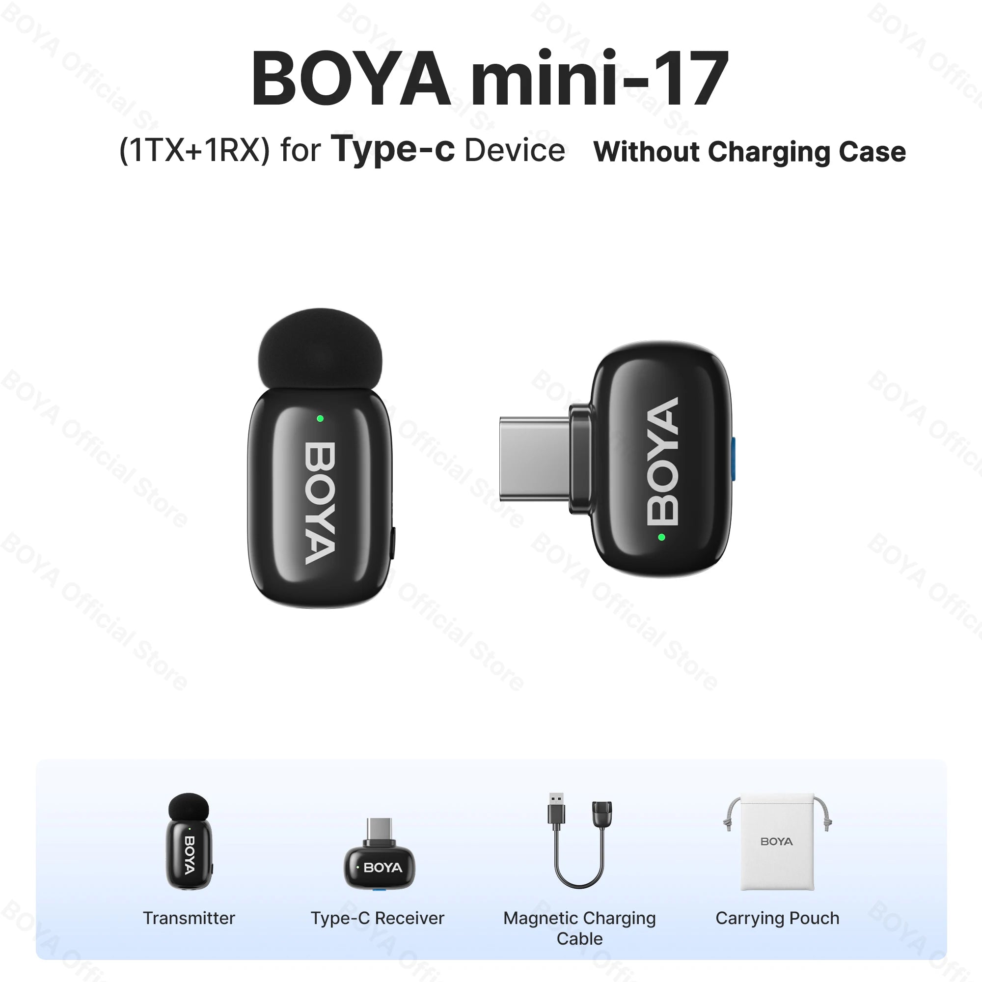 BOYA BOYA Mini Wireless Lavalier Lapel Microphone for iPhone iPad Android Type-C Phone Live Broadcast Audio Video Recording Vlog