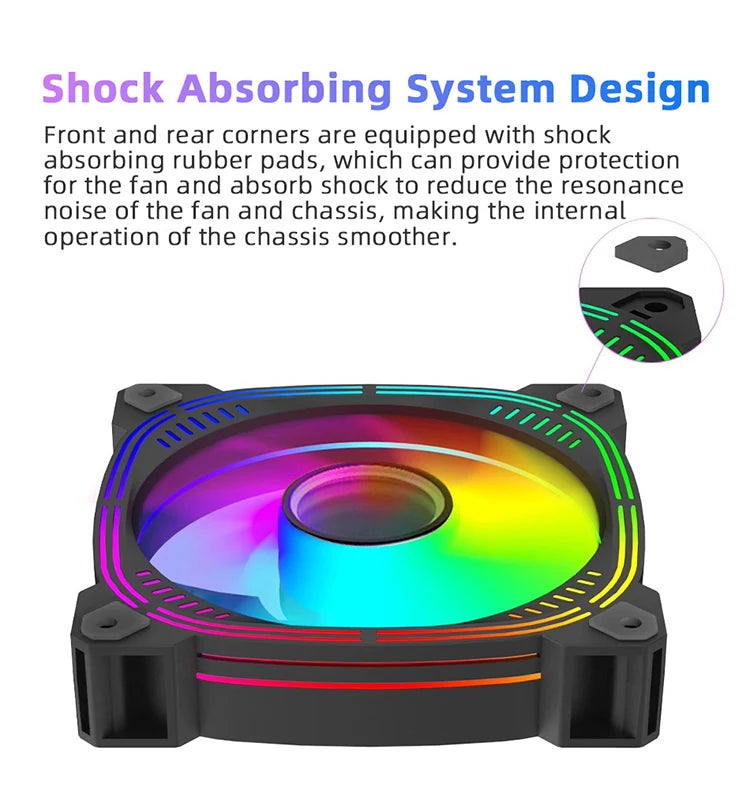 TEUCER Prism-2 1PCS/3PCS ARGB Case Fan, 120mm PWM 800-1600RPM 5V 3Pin RGB Gaming PC Cooling Fan