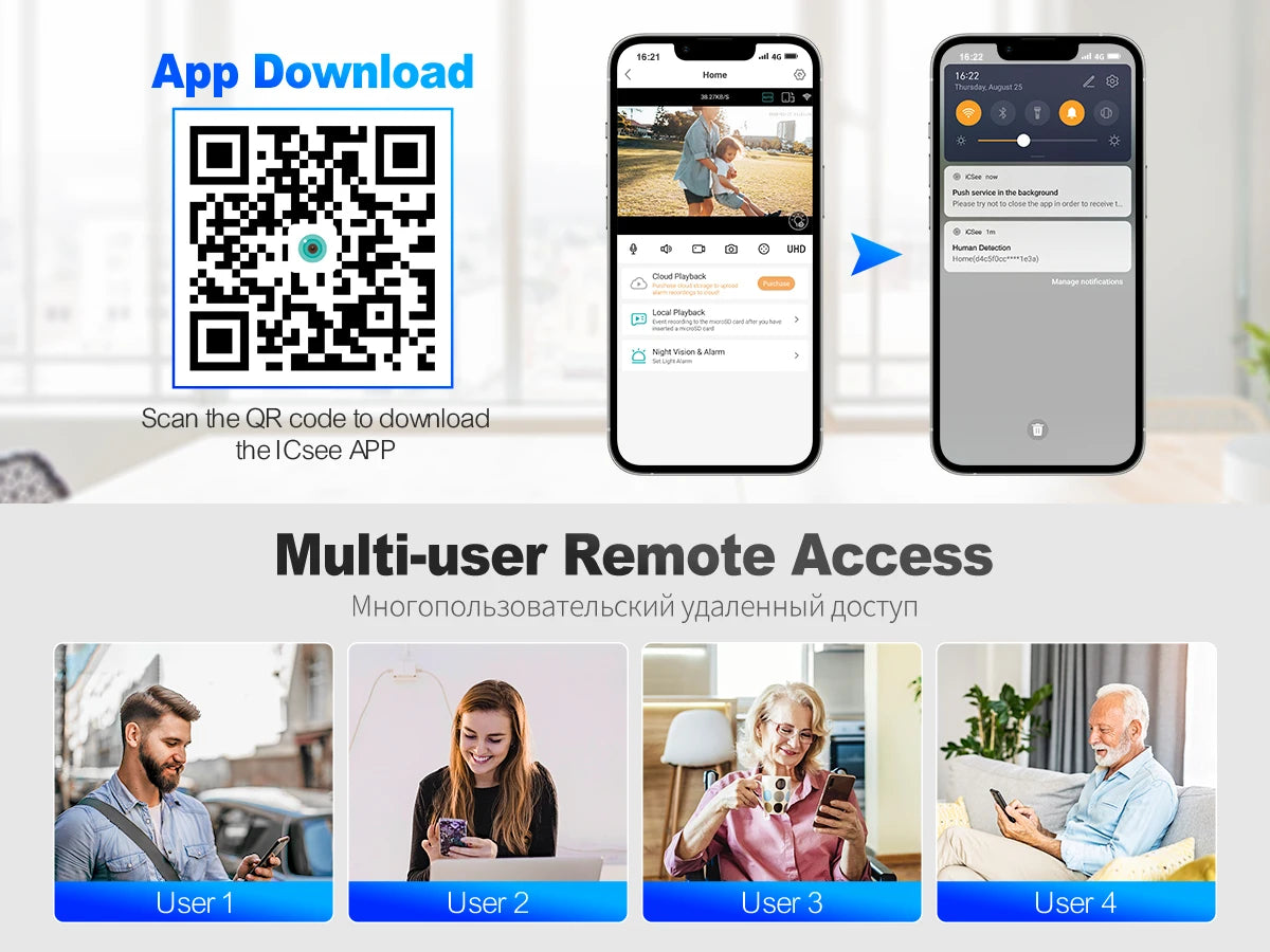Techage HD 8MP POE IP Camera Outdoor Audio Dual Lens CCTV Video Smart AI Security Camera PTZ Security Surveillance System NVR