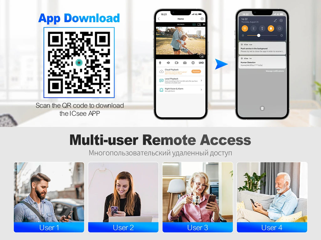 Techage HD 8MP POE IP Camera Outdoor Audio Dual Lens CCTV Video Smart AI Security Camera PTZ Security Surveillance System NVR