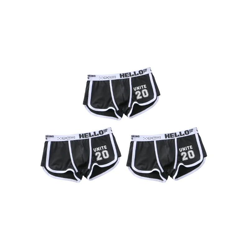 1/3pcs Men Underwear Sports Boxer Shorts Cotton Solid Color Sexy Panties Fashion Breathable  Comfortable Underpants man U Convex