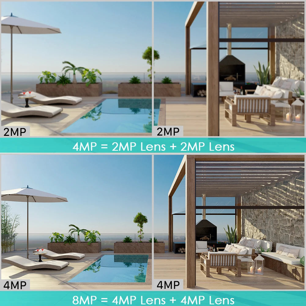 BESDER 8MP 4K PTZ IP Camera 8x Zoom Dual-Lens Human Detect CCTV Camera 4MP Smart Home Outdoor Wifi Surveillance Camera ICSEE APP