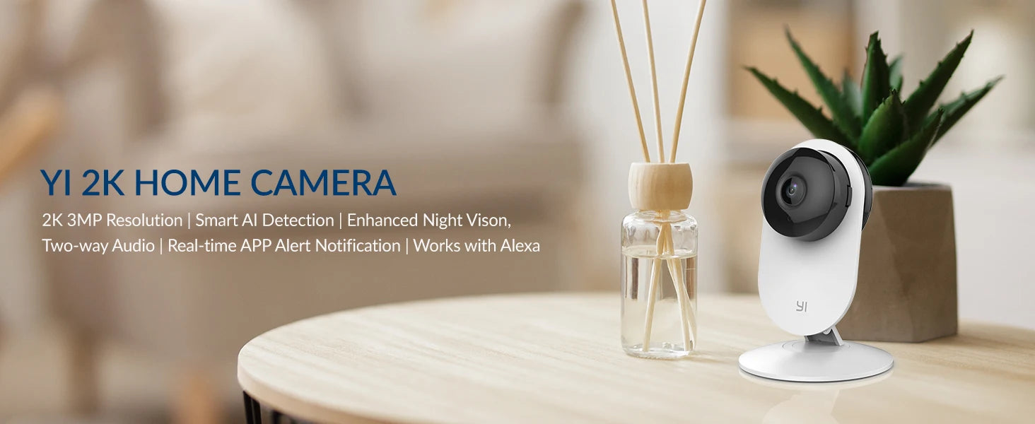 2K Security Camera Kit 1/2/4pcs YI Pro, Indoor Cameras with Smart Detection, Phone App for Baby Pet Monitoring