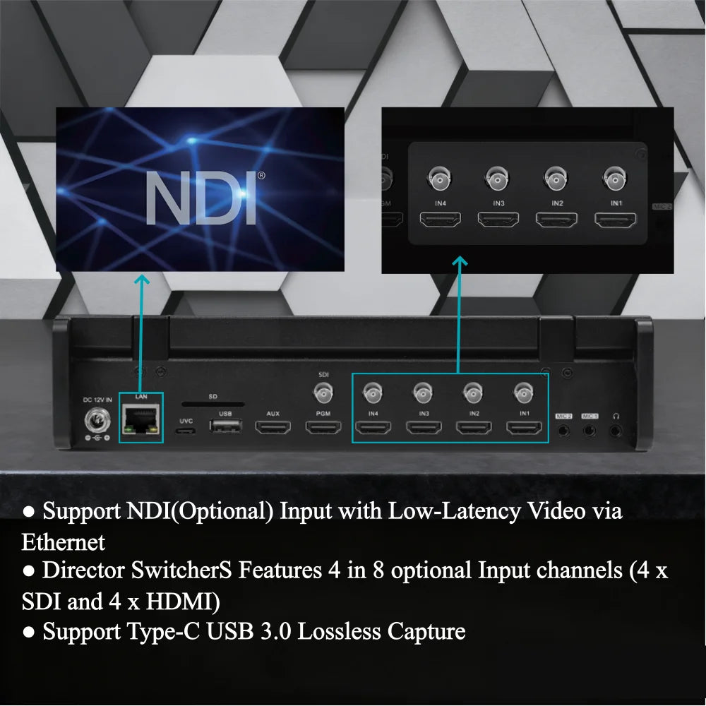 JSAV 4K 60fps NDI Camera PTZ 1pc-3pcs SDI HDMI POE SDI 12X 1PC Video Switcher Conference Camera for Church Business Meeting