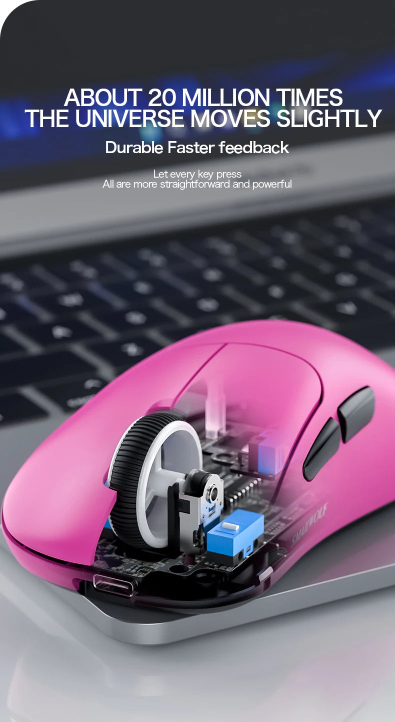 SMAILWOLF M5 Bluetooth Wireless Mouse Gaming Laptop Desktop E-Sports Lightweight PAW3311 Wired Magnetic Charging