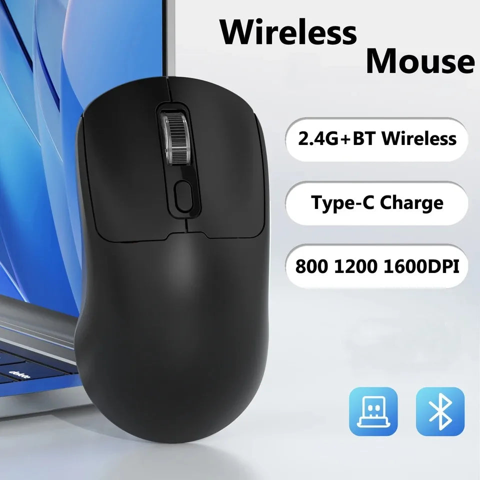 Dual Mode Bluetooth 5.4 Mouse 2.4G Wireless Mouse Rechargeable Slient Mouse Gaming Mouse Ergonomic Mice for PC Laptop Macbook