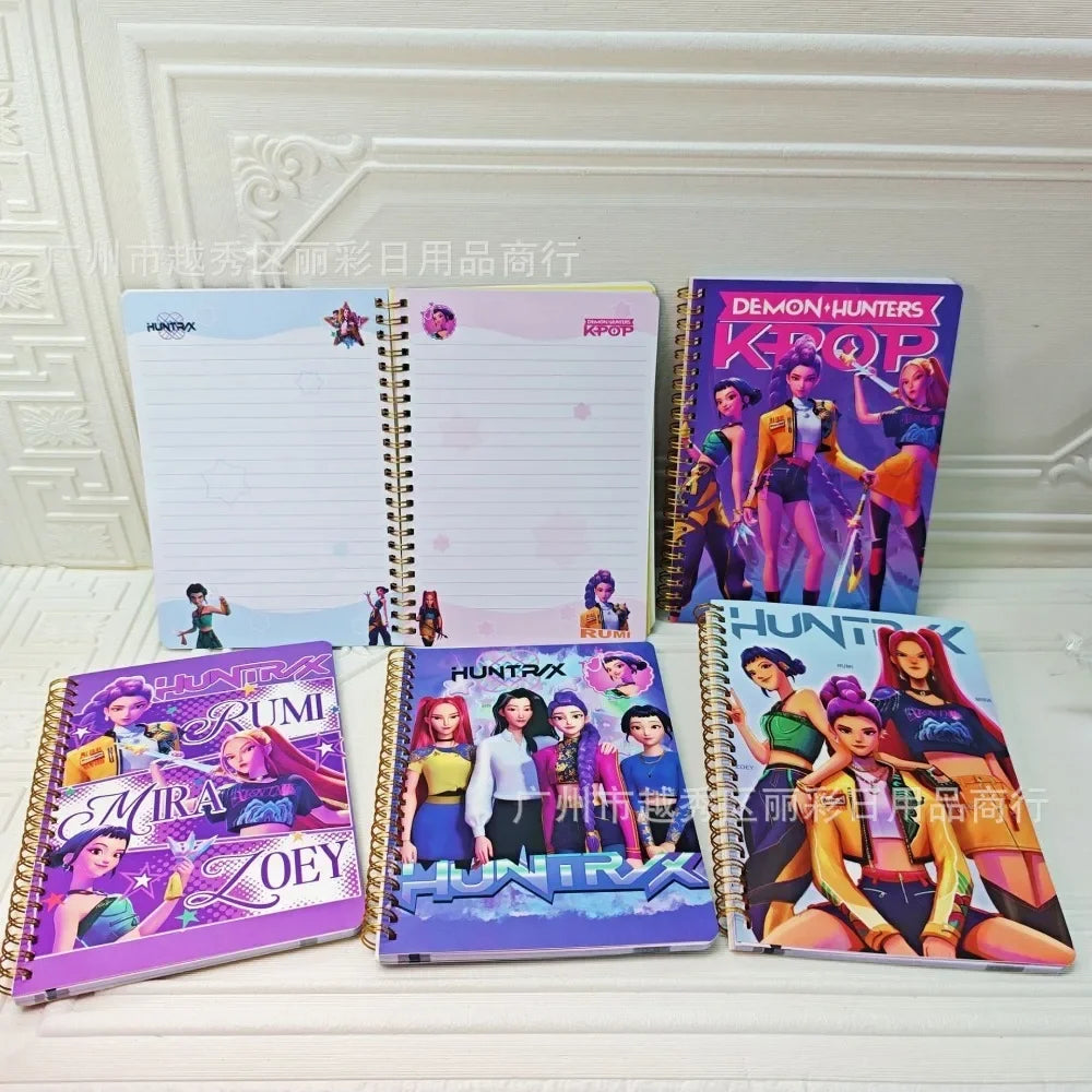 2026 New Kpop Demon Hunters Huntrix Saja Notebook Rumi Mira Zoey Anime Stationery Supplies Back To School Gifts 15*20.2cm