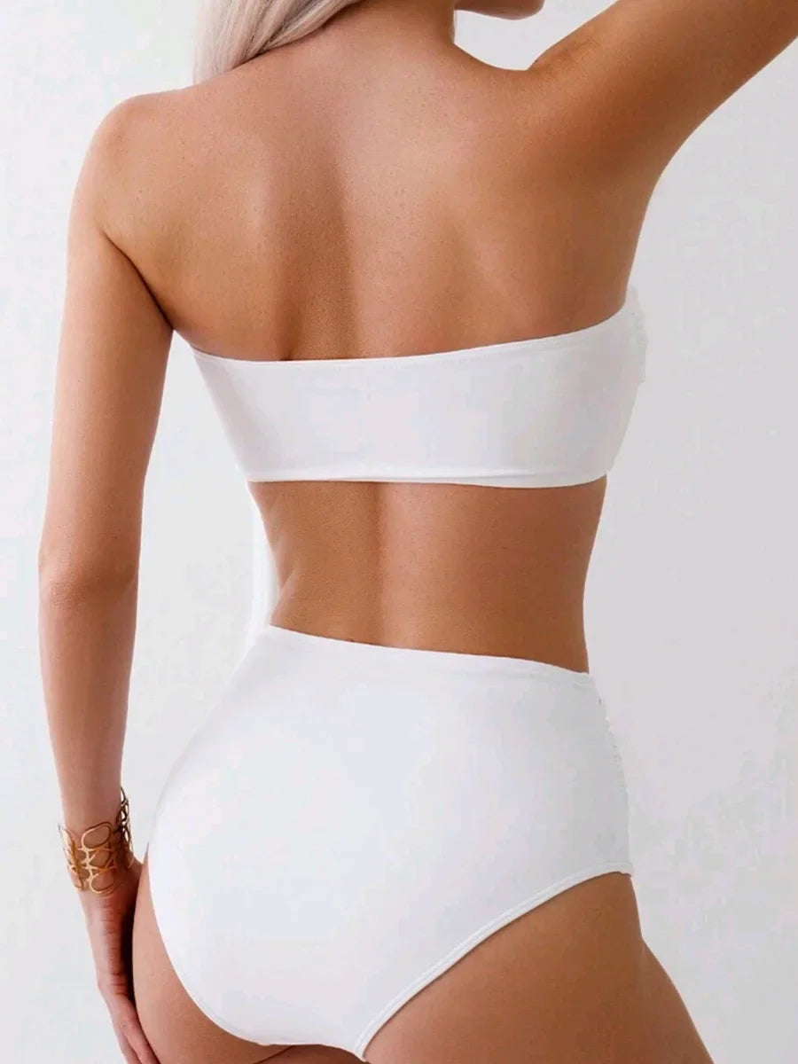 XS - L 3D Flower Bandeau Bikinis Female Swimsuit High Waist Bikini Women Swimwear Two-pieces Bikini Set Bathing Suit Swim Lady