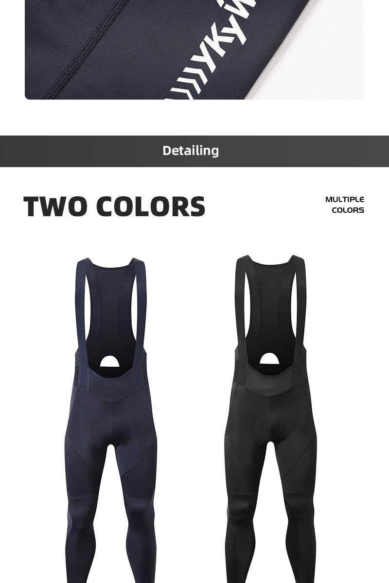 YKYWBIKE Men's Cycling Bib Long Pants Spring Autumn Long Cycling Pants Bib Road Bike Pants Bib Tights Cycling Bib Pants