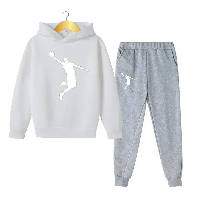 Autumn Winter Children 2Pcs Set Fashion Sports Hoodie+Pants Suits 4-14 Years Boys Girls Casual Outfits Tracksuits Kids Clothing