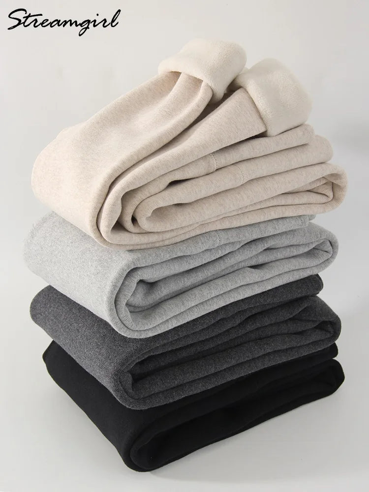Winter Warm Leggings Women Black High Waist Skinny Warm Formal Pants Stretch Thick Fleece Women's Leggings Winter Outwear 2025