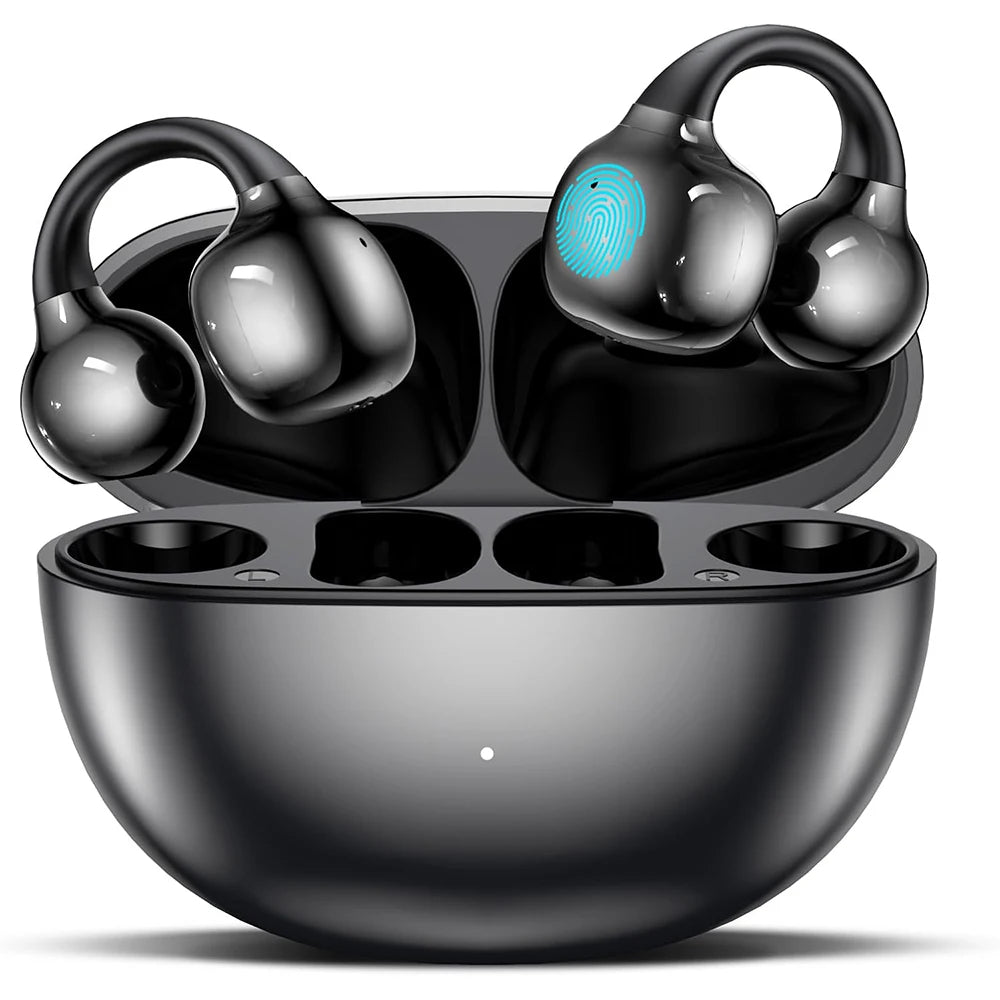 UYUXIO BT 5.4 Clip on Earbuds Wireless Open Ear Headphone with 72H Play Time Long-Battery Life Over Ear Buds for Sport Workouts